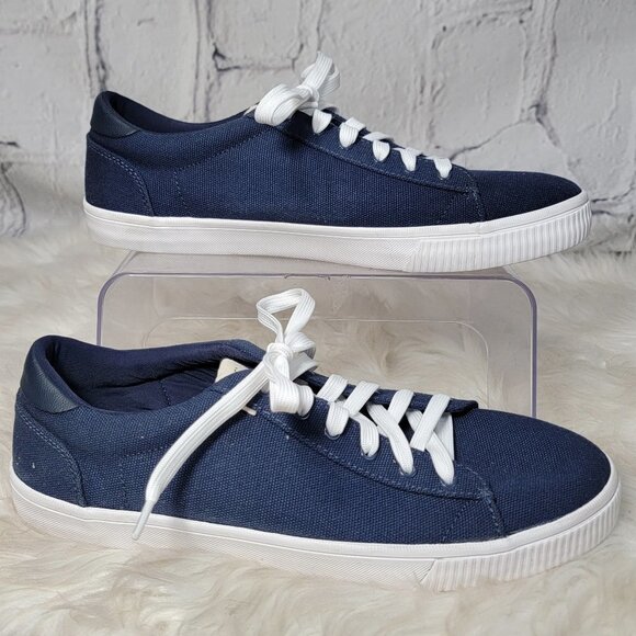 Toms Other - Toms Mens Sz 9 Carlson Navy Blue Canvas Sneakers Trainer Tennis Shoe Preppy